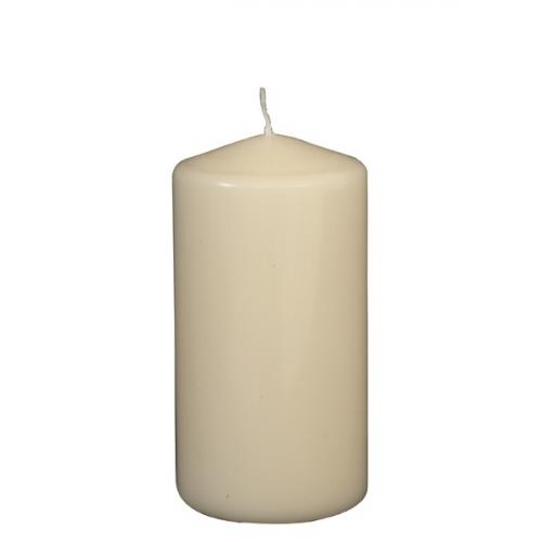 Ivory pillar candle 15cm h x 8cm d