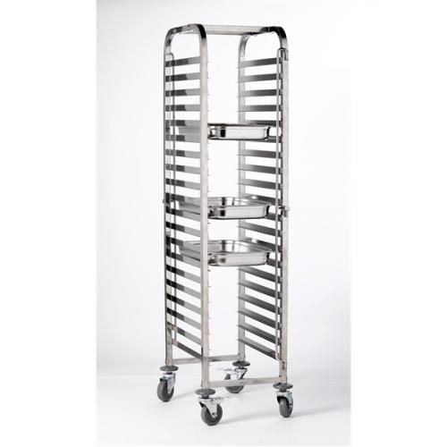 Stainless steel gastronorm 1 1 trolley 20 shelves