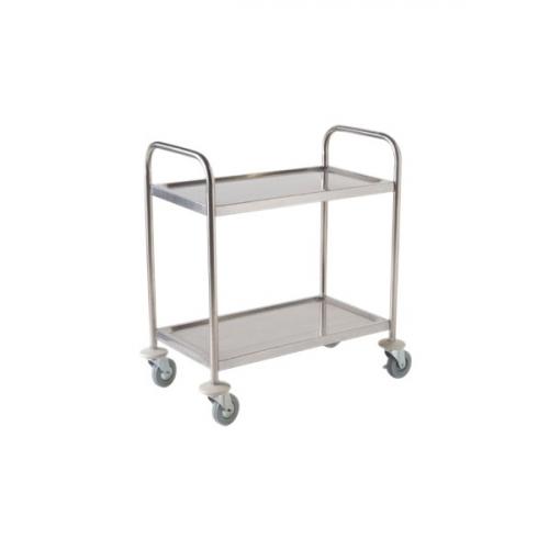 Stainless steel trolley 85 5l x 53 5w x 93 3h 2 shelves