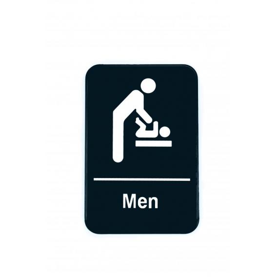 Men with baby changing self adhesive sign