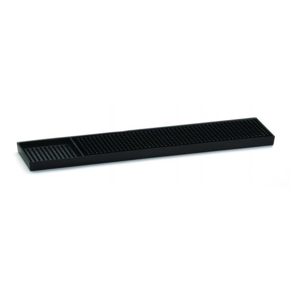 Rubber bar service strip with 1 recess black 61x8cm 24x3