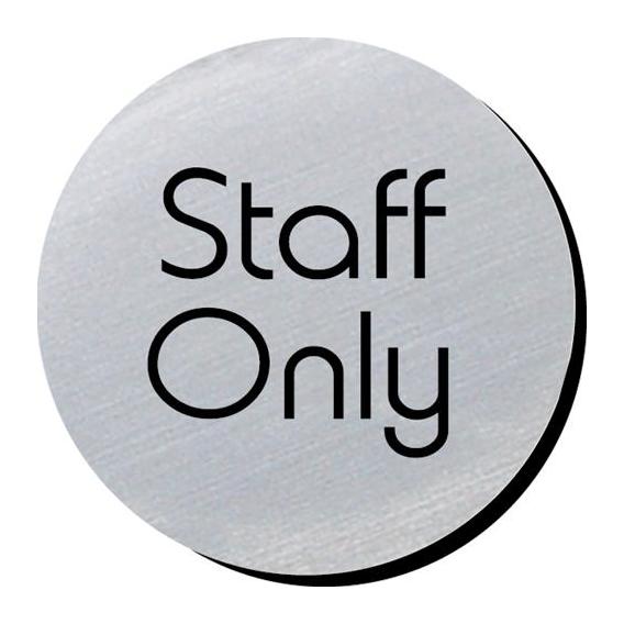 Staff only silver metallic door disc 3