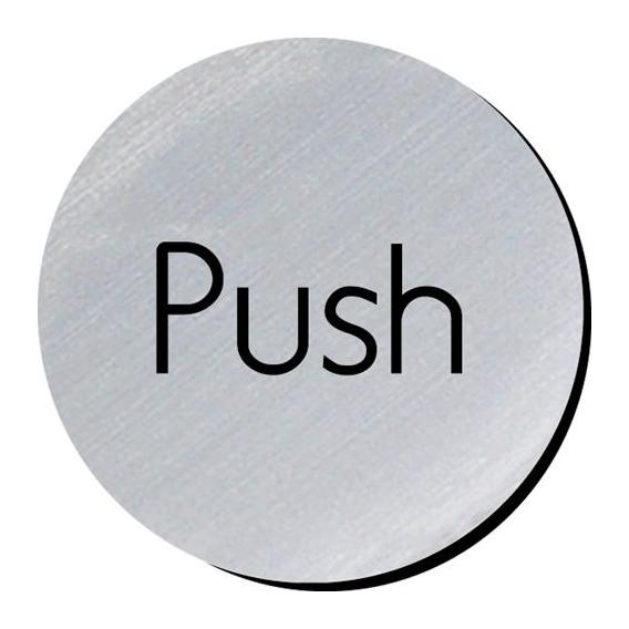 Push silver metallic door disc 3