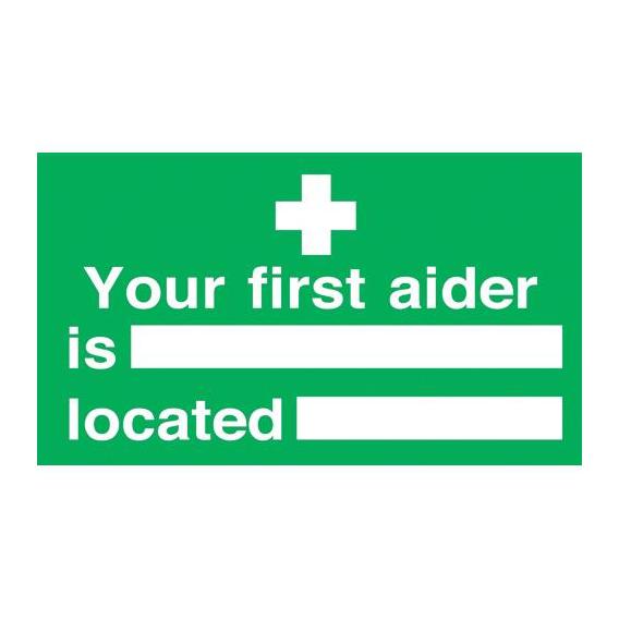 Nominated first aider sign 6x12