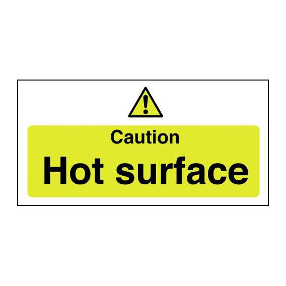 Caution hot surface sticker 4x8