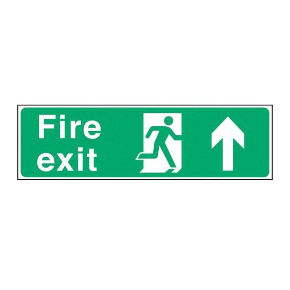 Fire exit arrow up sticker 17 7x6