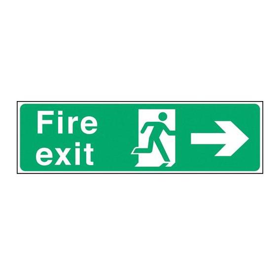 Fire exit arrow right sticker 17 7x6