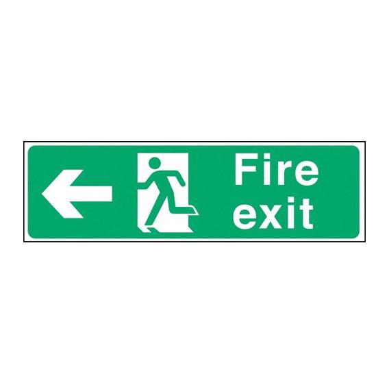 Fire exit arrow left sticker 17 7x6