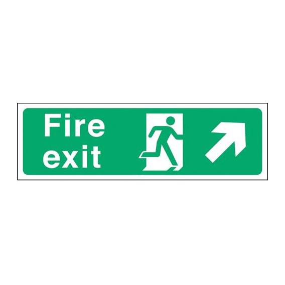 Fire exit arrow up right sticker 17 7x6