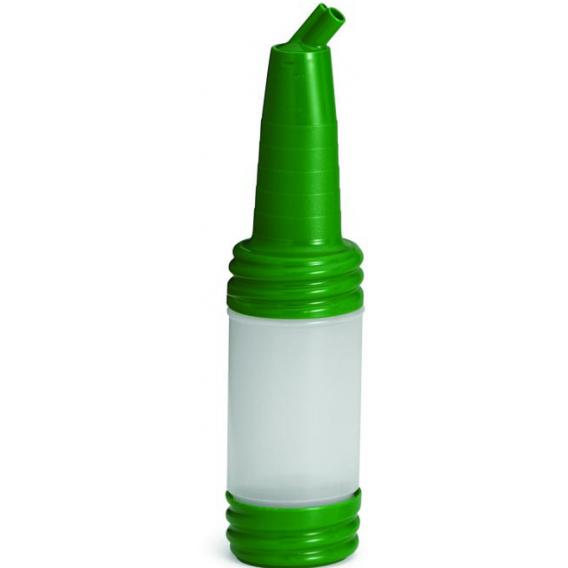 Saferfood solutions tm pourmaster tm long neck mix store and serve bottle green 90cl 30oz