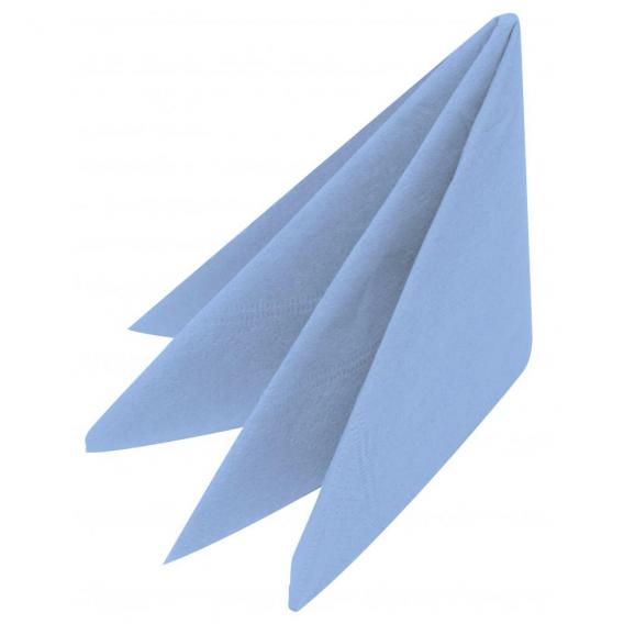 Light blue napkin 40cm square 4 fold 3 ply