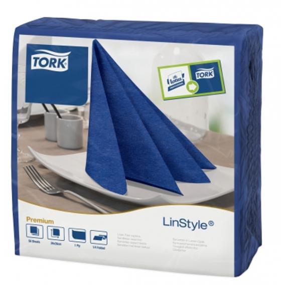 Linstyle dark blue dinner napkin 39cm square 4 fold 1 ply