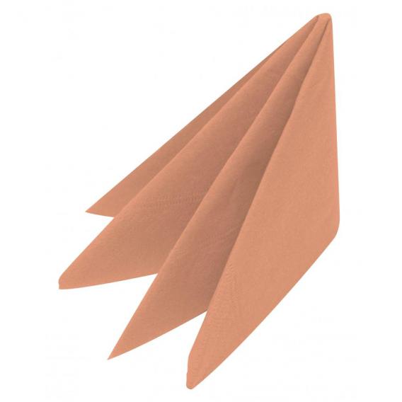 Peach napkin 40cm square 4 fold 2 ply