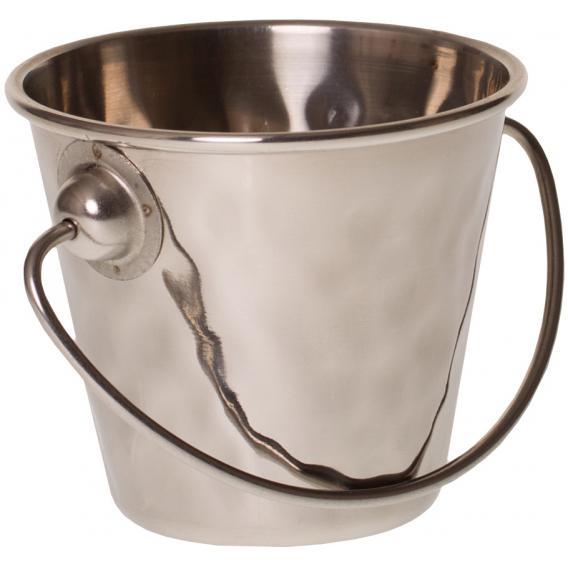 Stainless steel presentation bucket hammered finish 9x9cm