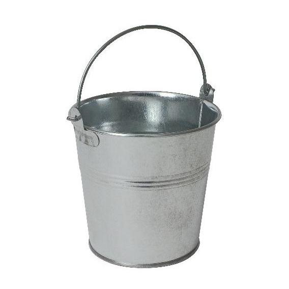 Genware galvanised steel serving bucket 10 dia x9 h cm 50cl