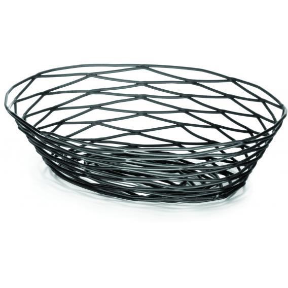 Artisan black oval basket 23x16x7 5cm