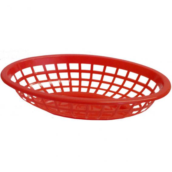 Plastic oval side order basket 19 5x14x4 5cm red