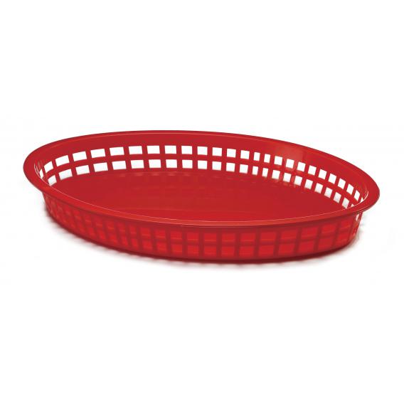 Texas plastic oval platter basket red