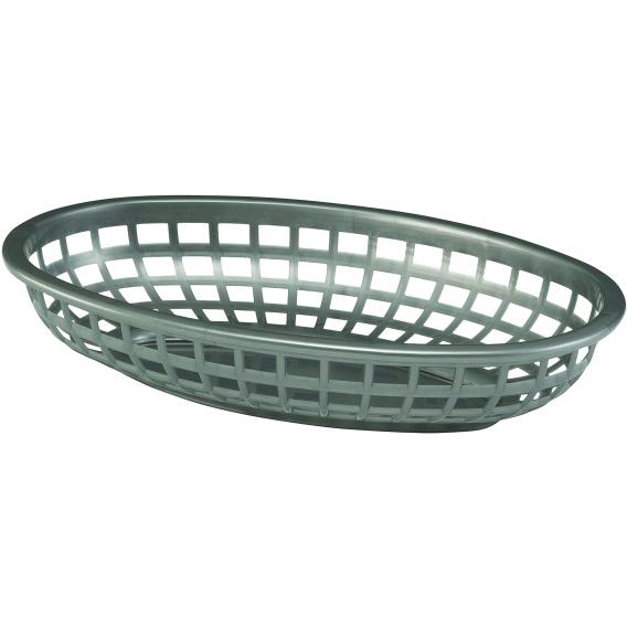 Classic oval plastic basket 24x14x4 5cm gunmetal