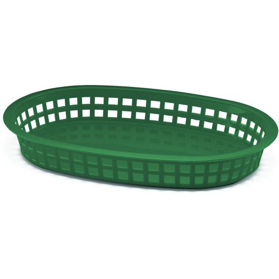 Chicago oval plastic basket 26 5x17 75x3 75cm forest green