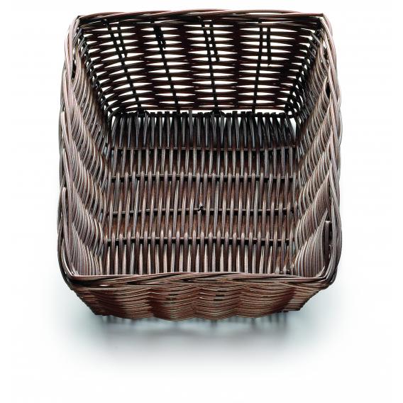 Handwoven rectangular basket brown 23x15x6cm