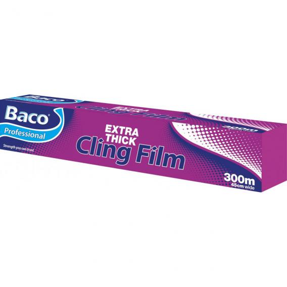 Baco extra thick cling film cutterbox 45cmx300m