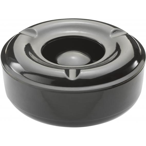 Windproof ashtray round melamine black 14 75cm 5 75