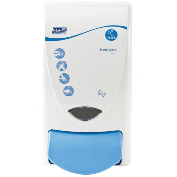 Deb stoko 1l cartridge cleanse washroom dispenser white pale blue