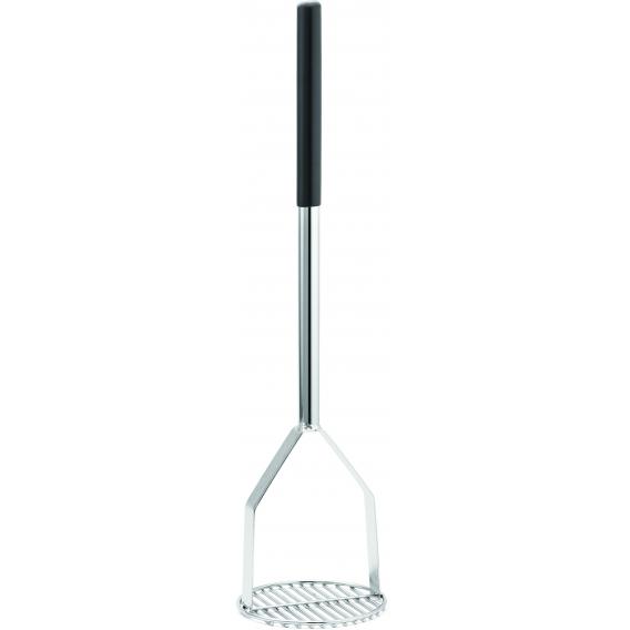 Potato masher chrome plated with round face vinyl handle 61cm
