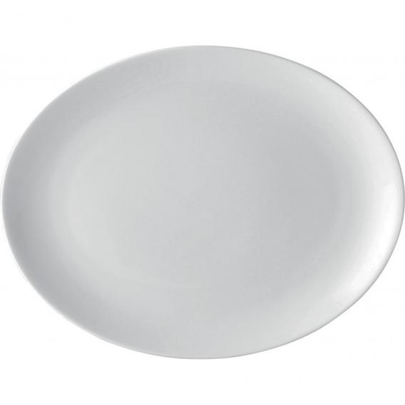 Pure white economy oval plate 25cm 10