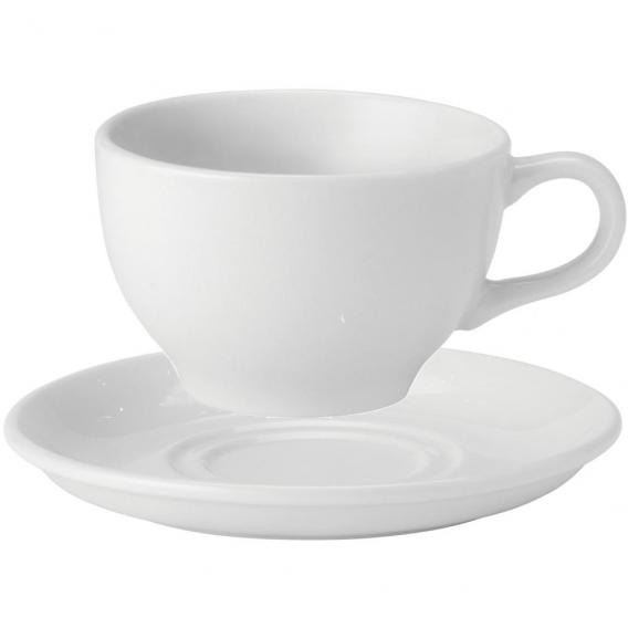 Pure white economy cappuccino cup 34cl 12oz saucer 17cm 7 set