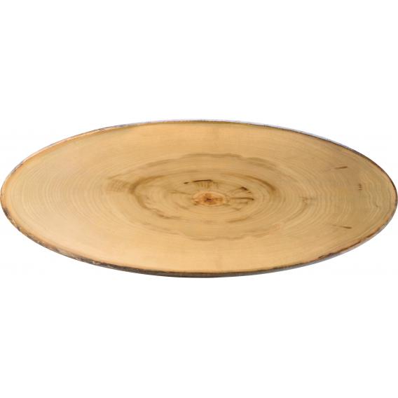 Elm wood effect footed oval melamine platter 25 5x10 65x26cm