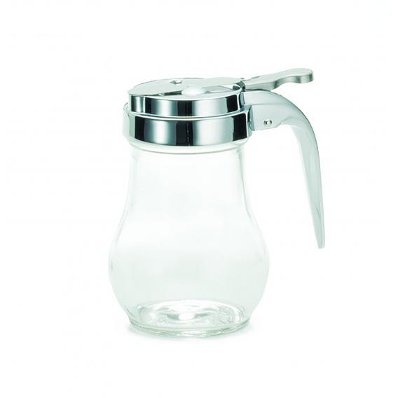 Teardrop dispenser with chrome plated metal top