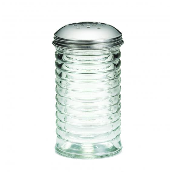 Beehive glass cheese shaker with perforated top