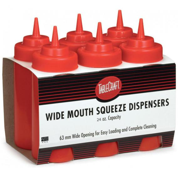 Wholesale pack widemouth squeeze dispenser red 709ml 24oz