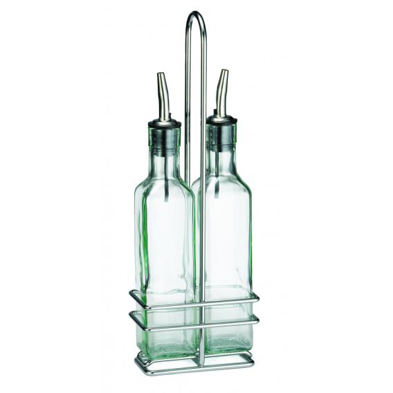 Prima bottle set with stainless steel pourers chrome rack 8 5oz 251ml