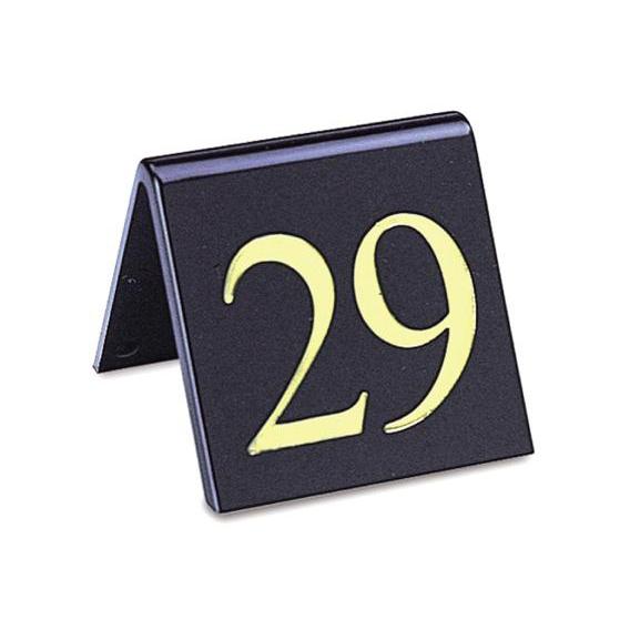 Perspex table numbers gold on black 2x2 numbers 21 30 set