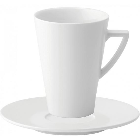 Anton black deco latte mug 34cl 12oz coupe saucer 17cm 6 5