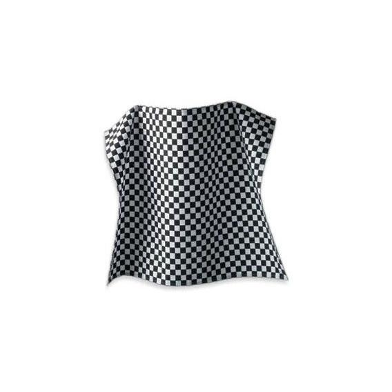 Checkerboard cotton waist apron black one size