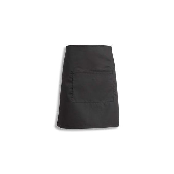Black poly cotton square apron with pocket length 51cm 20