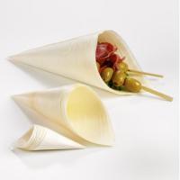 Biodegradable bamboo large wooden serving cone 7 5x9x18cm