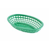 Classic oval plastic basket 24x14x4 5cm green