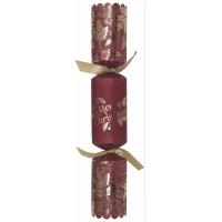 Crackers deluxe burgundy gold merry christmas 35 5cm 14