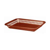 Grande rectangular plastic basket 27x19 5x3 75cm brown