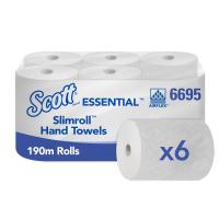 Hand towel roll slimroll manual dispensing scott essential white 1 ply 19 8cm x 190m