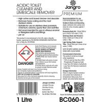 Jangro acidic toilet cleaner limescale remover 1l