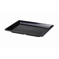 Platter rectangular melamine black gn 1 2