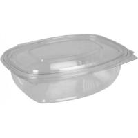 Salad bowl oval hinged lid 35oz 100cl