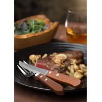 Stainless steel steak fork wooden handle