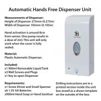 Touch free liquid soap dispenser white 900ml